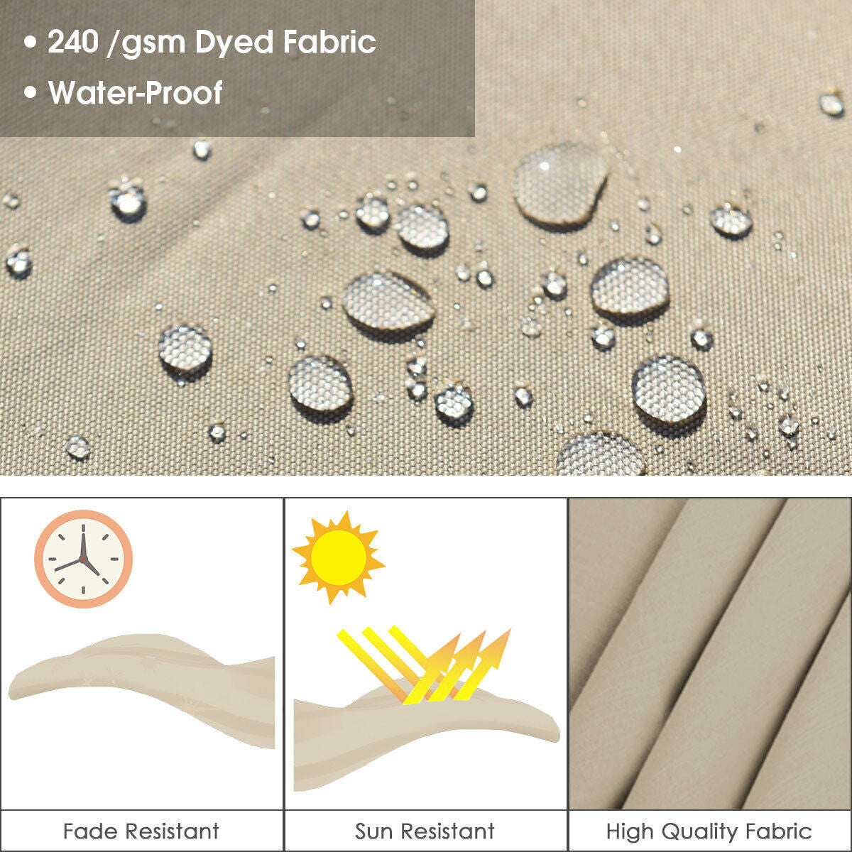 11 Feet Patio Offset Cantilever Umbrella 360° Rotation Aluminum Tilt-Beige Kids Crystal