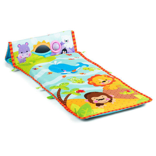 4-in-1 Baby Play Gym Mat with 3 Hanging Educational Toys Kids Crystal