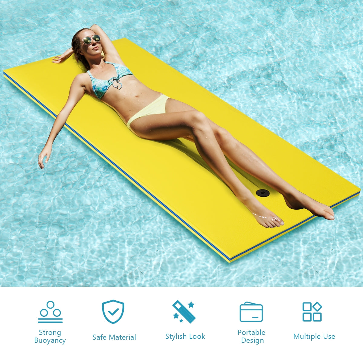 3-Layer Relaxing Tear-proof Water Mat-Yellow Kids Crystal