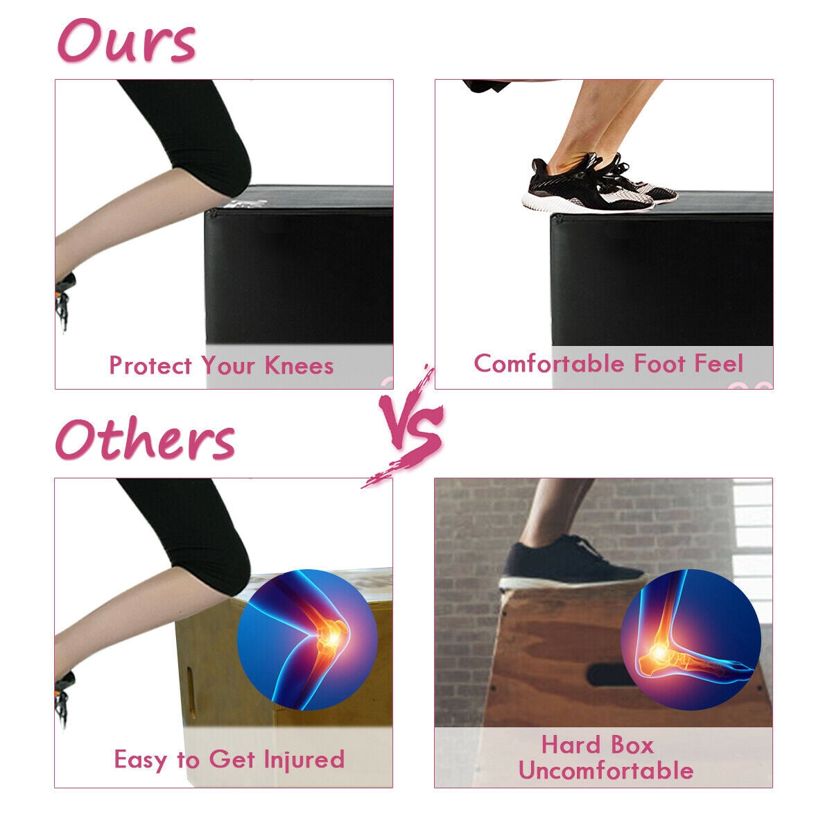 3-in-1 Foam Jumping Box for Jump Training Kids Crystal