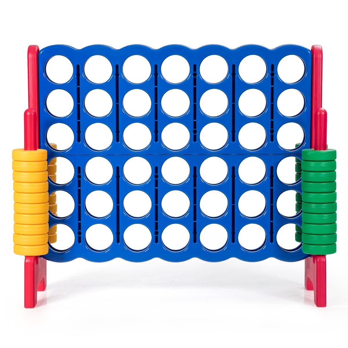 Jumbo 4-to-Score Giant Game Set with 42 Jumbo Rings and Quick-Release Slider-Red Kids Crystal