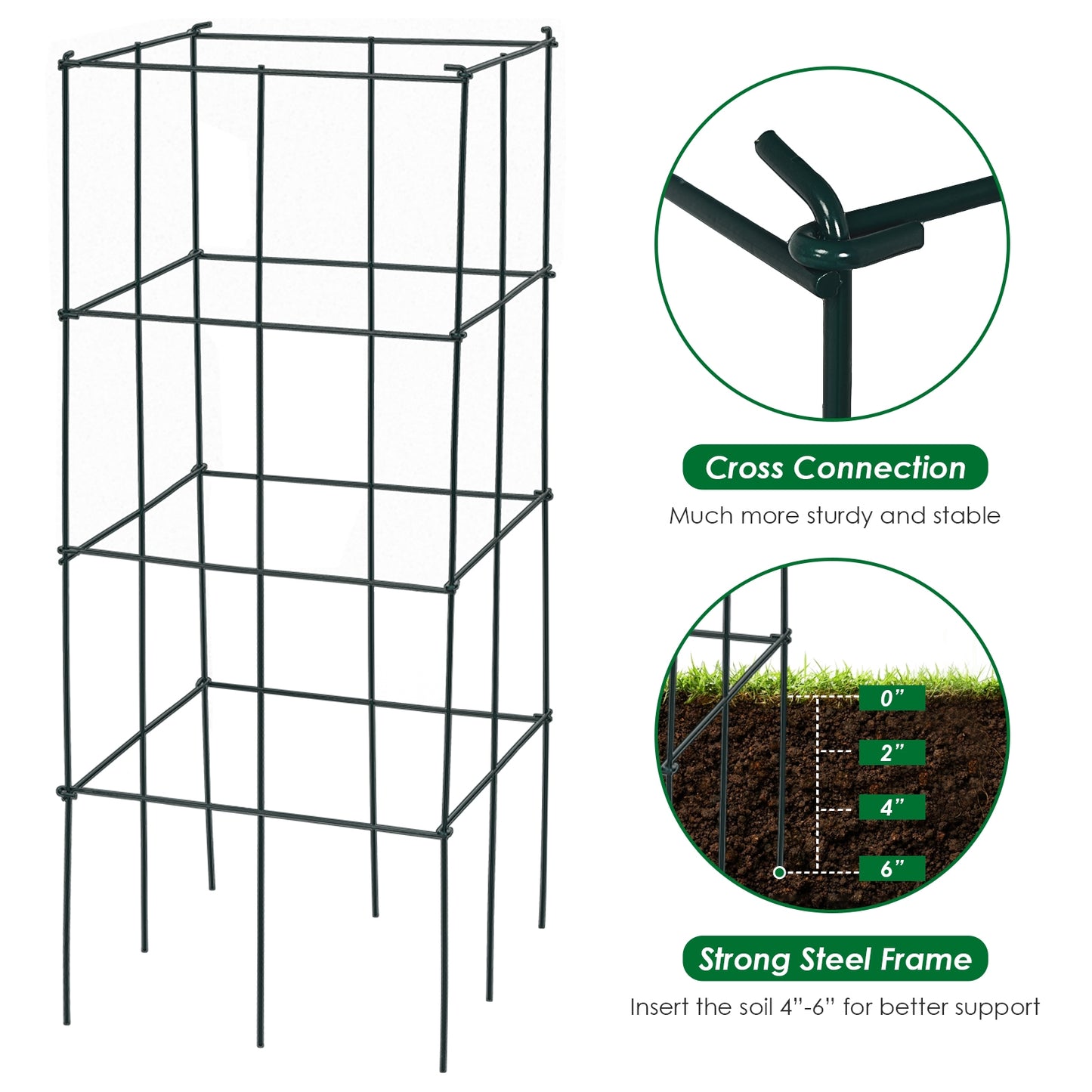 4 Pack Garden Trellis for Climbing Plants for Flower Vegetable Kids Crystal