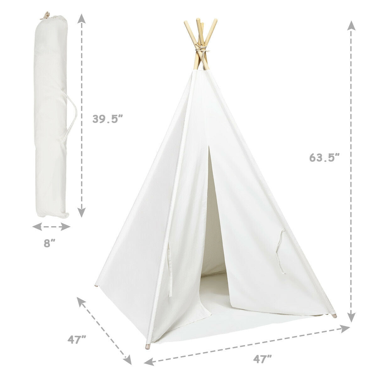 5.5 ft Portable Cotton Kids' Play Tent Kids Crystal