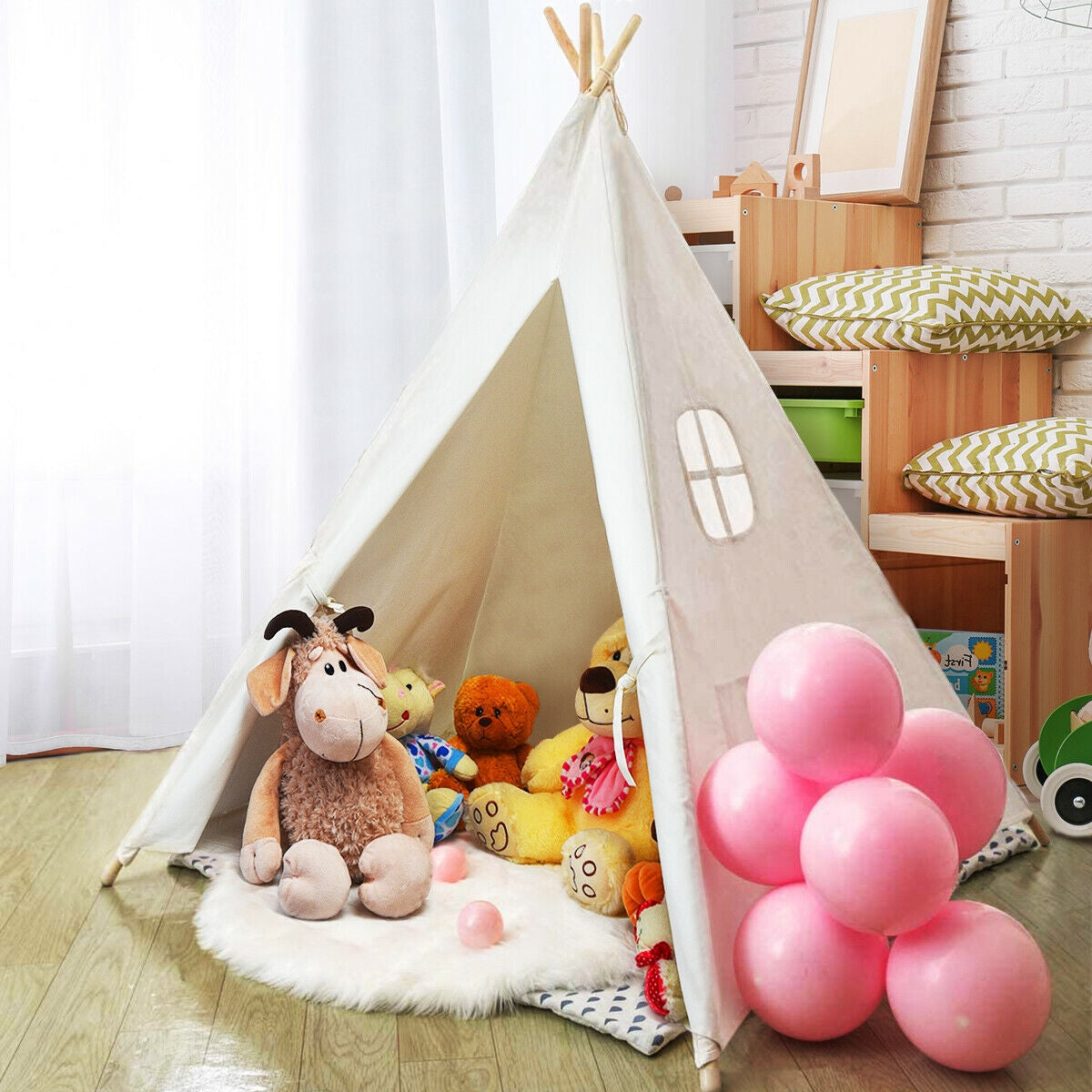 5.5 ft Portable Cotton Kids' Play Tent Kids Crystal