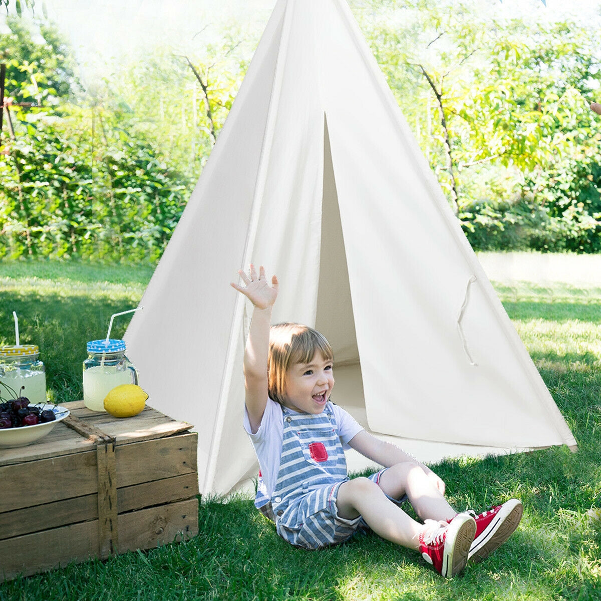 5.5 ft Portable Cotton Kids' Play Tent Kids Crystal