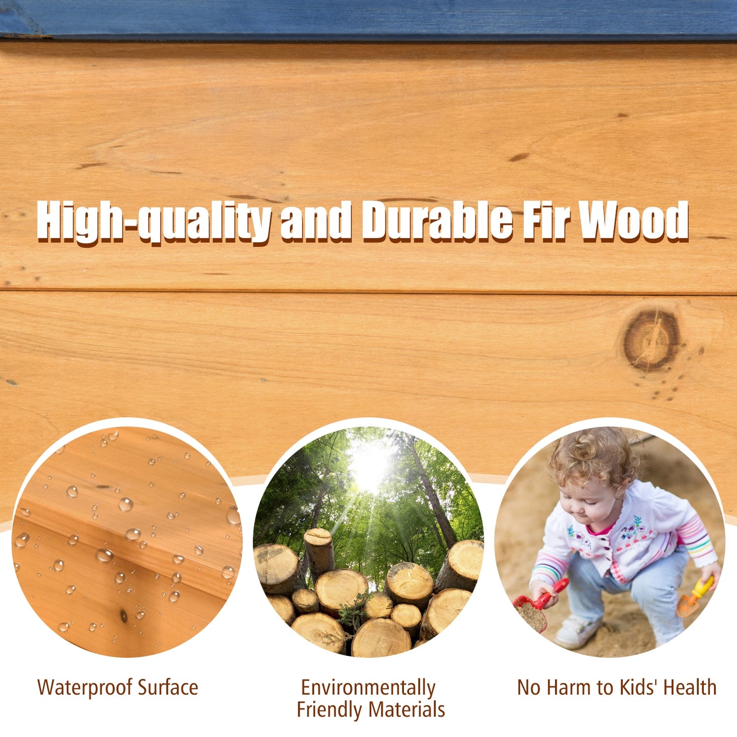 Wooden Pirate Boat Wood Sandbox for Kids Kids Crystal