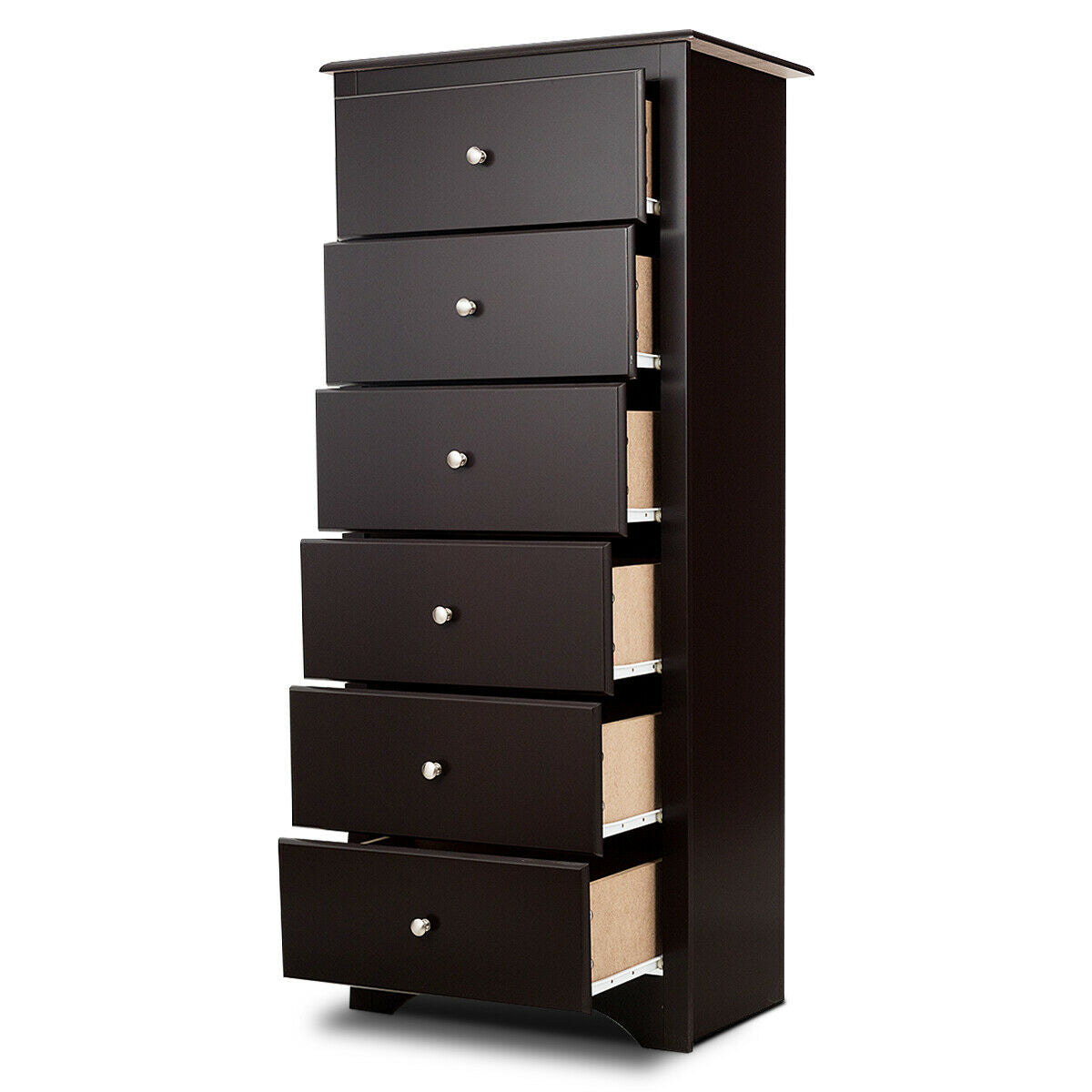 6 Drawers Chest Dresser Clothes Storage Bedroom Furniture Cabinet-Brown Kids Crystal
