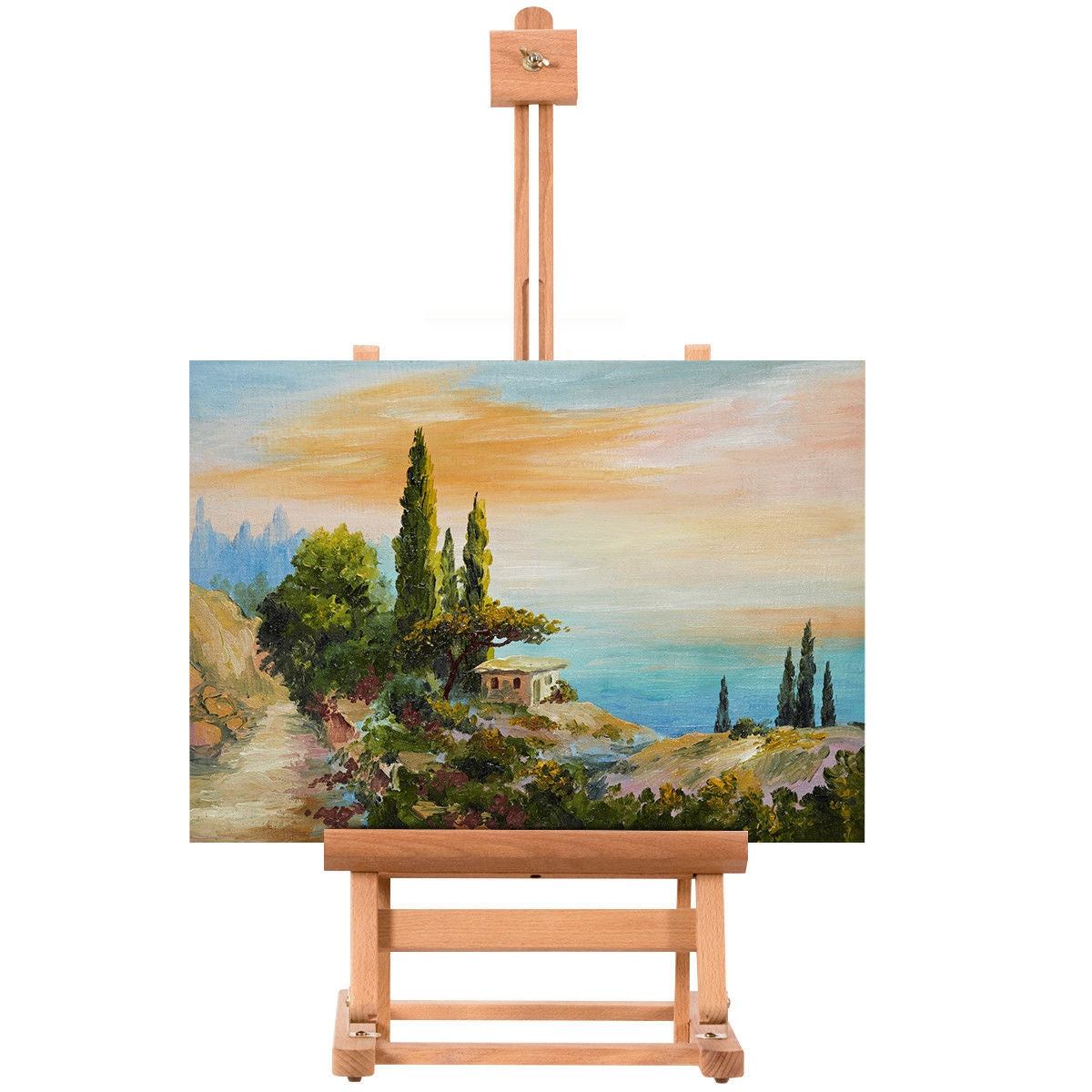 Adjustable Portable Wood Tabletop Easel H-Frame for Artist Painting Display Kids Crystal