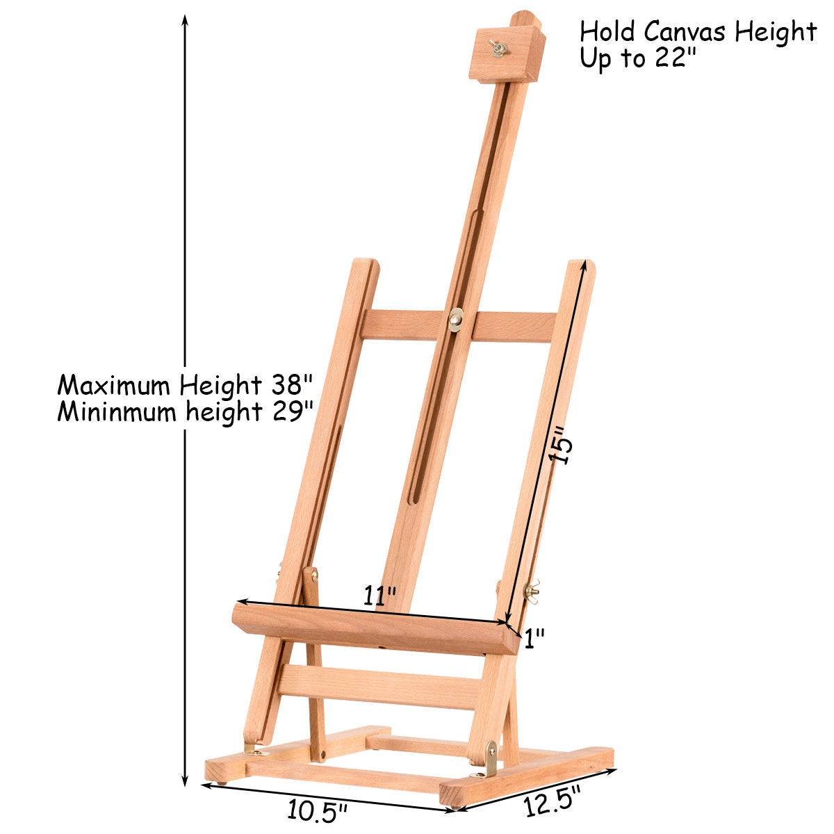 Adjustable Portable Wood Tabletop Easel H-Frame for Artist Painting Display Kids Crystal