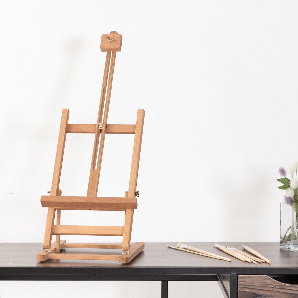 Adjustable Portable Wood Tabletop Easel H-Frame for Artist Painting Display Kids Crystal
