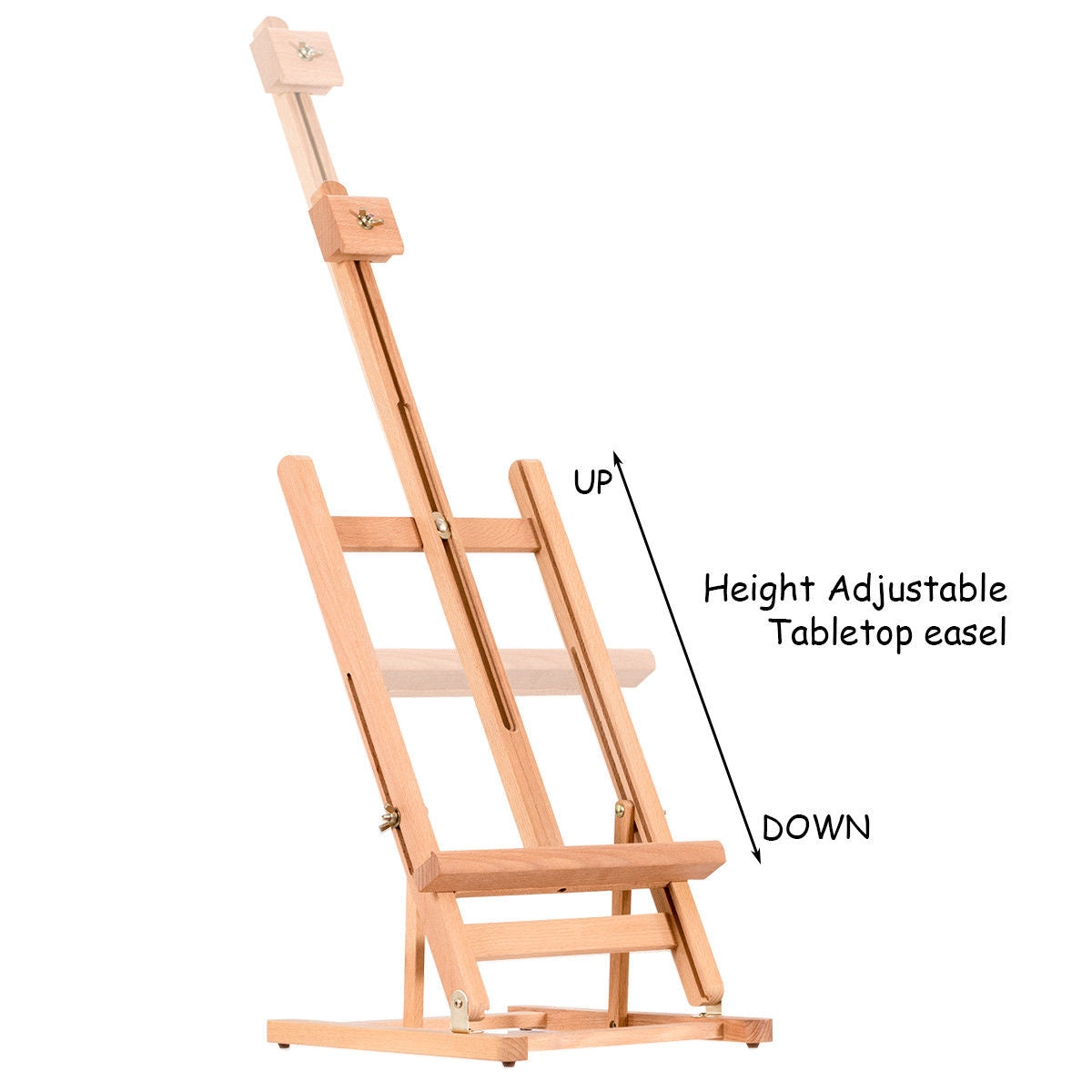 Adjustable Portable Wood Tabletop Easel H-Frame for Artist Painting Display Kids Crystal