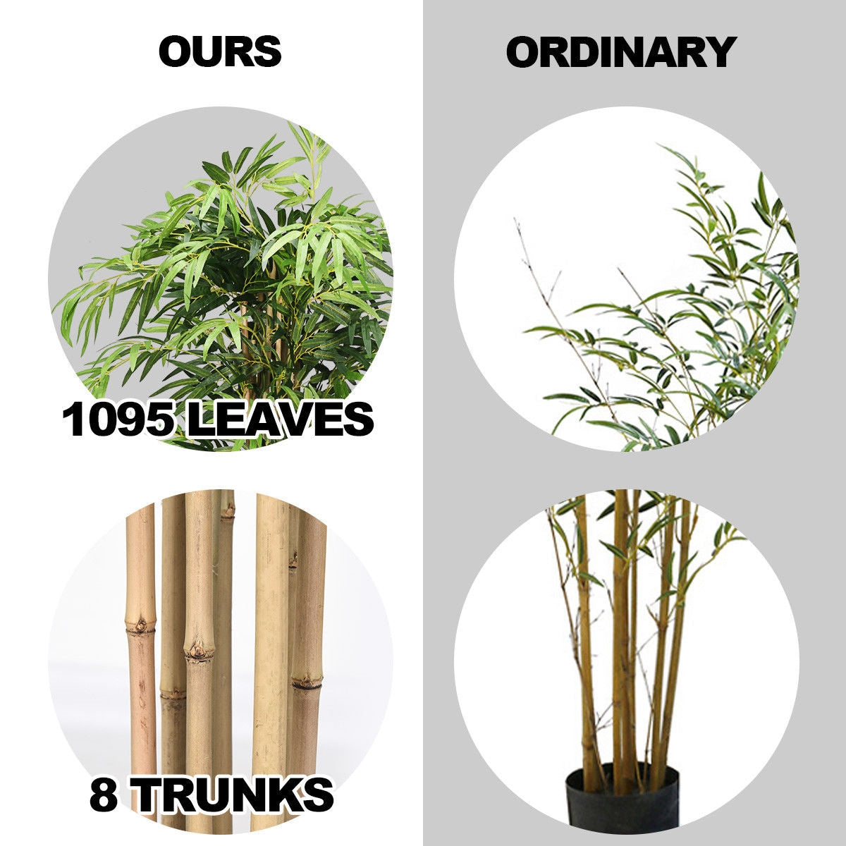 5-Feet Artificial Bamboo Silk Tree Indoor-Outdoor Decorative Planter Kids Crystal