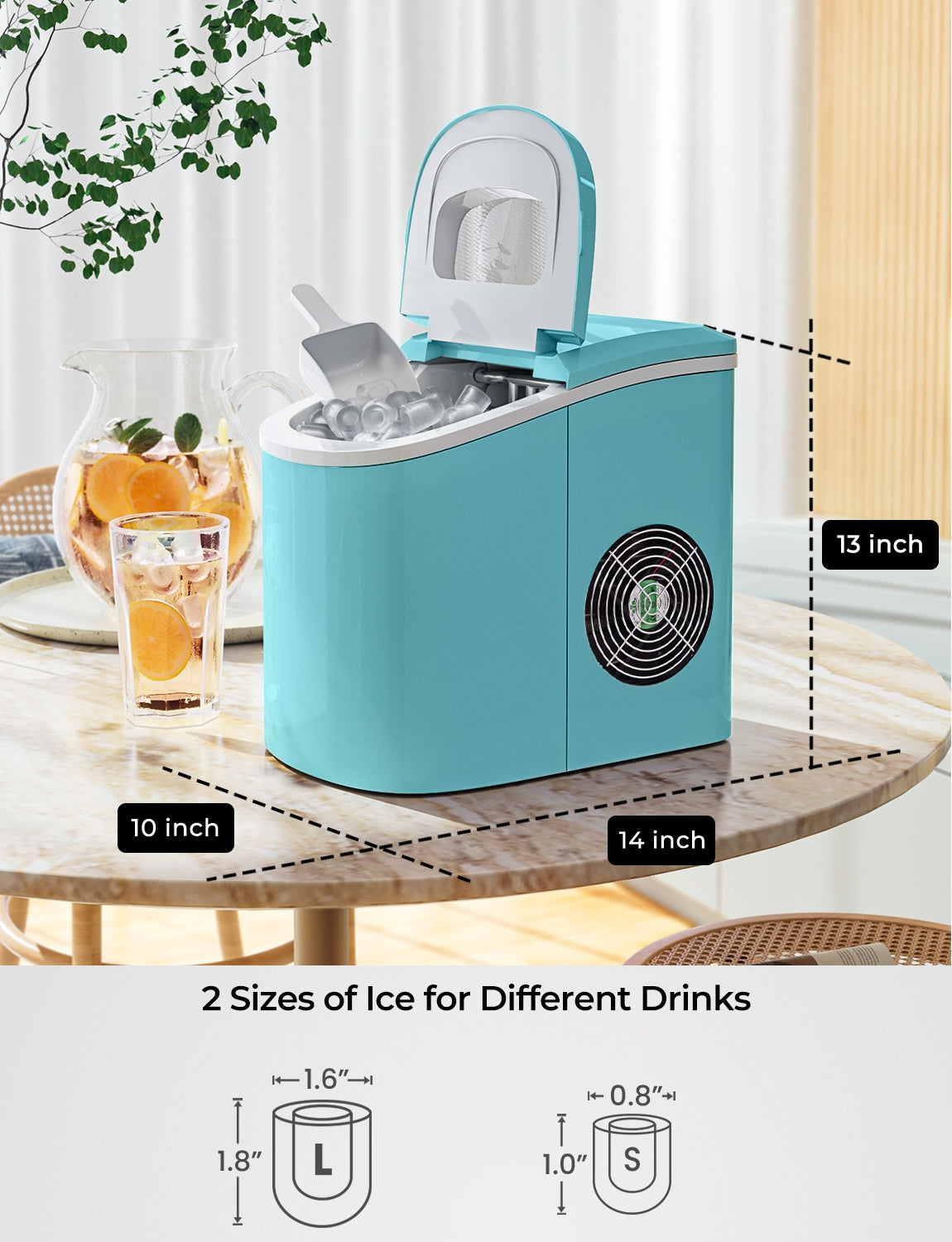 Mini Portable Compact Electric Ice Maker Machine-Green Kids Crystal