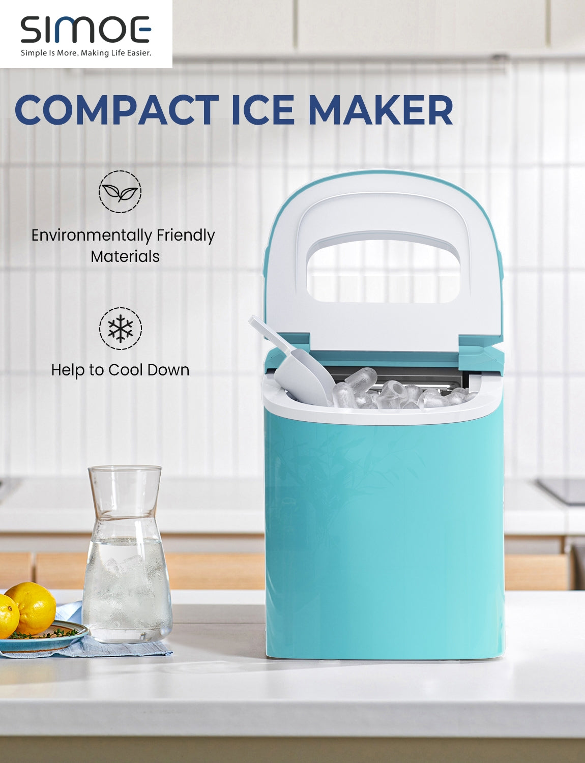 Mini Portable Compact Electric Ice Maker Machine-Green Kids Crystal