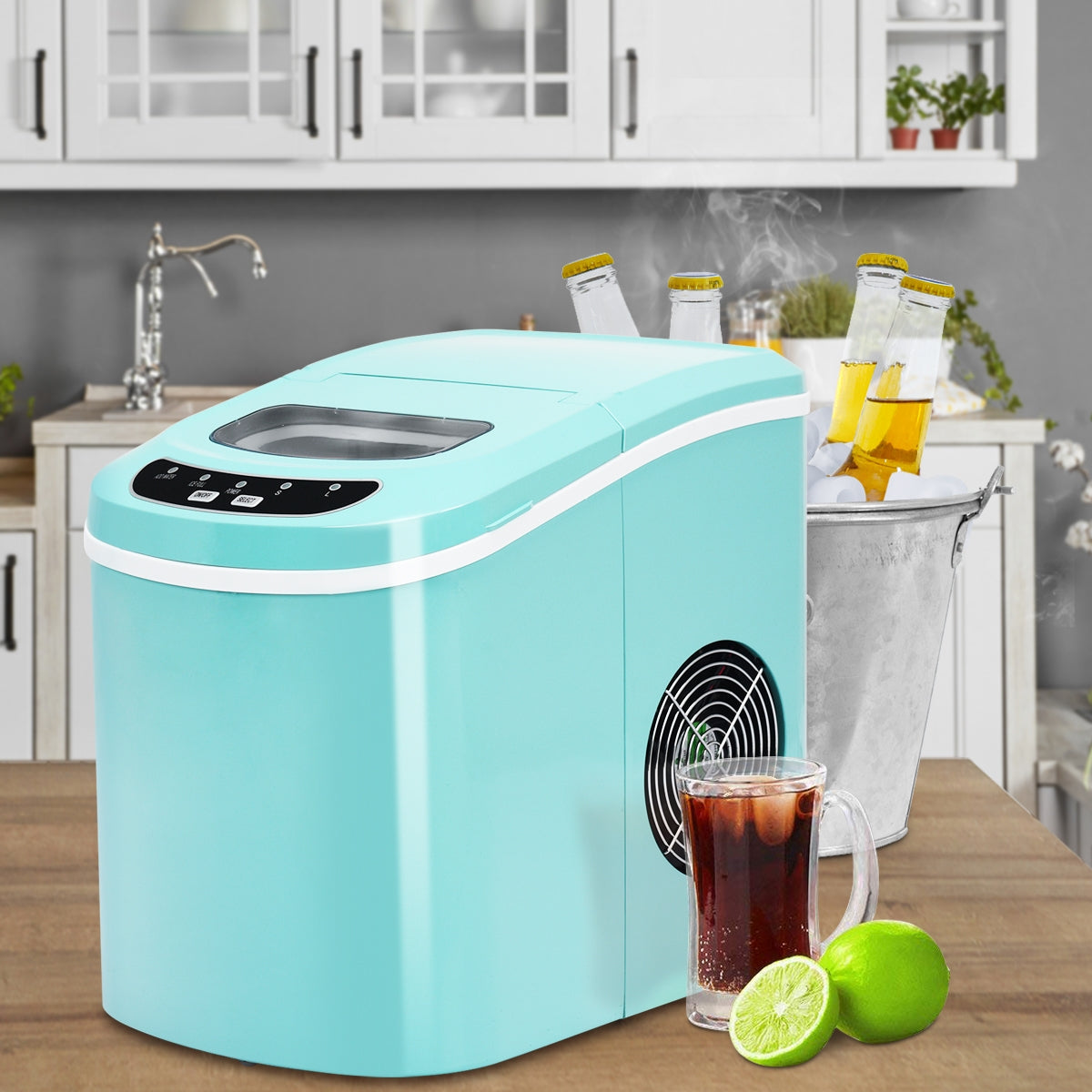 Mini Portable Compact Electric Ice Maker Machine-Green Kids Crystal