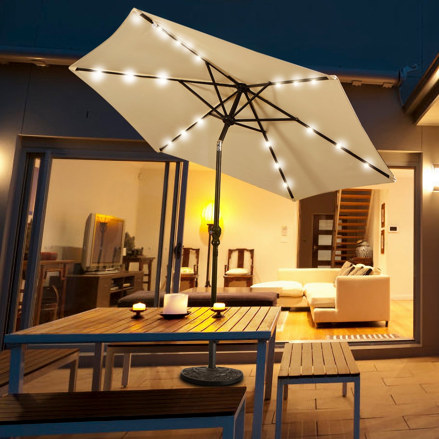 20 Inch Outdoor Patio Half Round Umbrella Base Kids Crystal