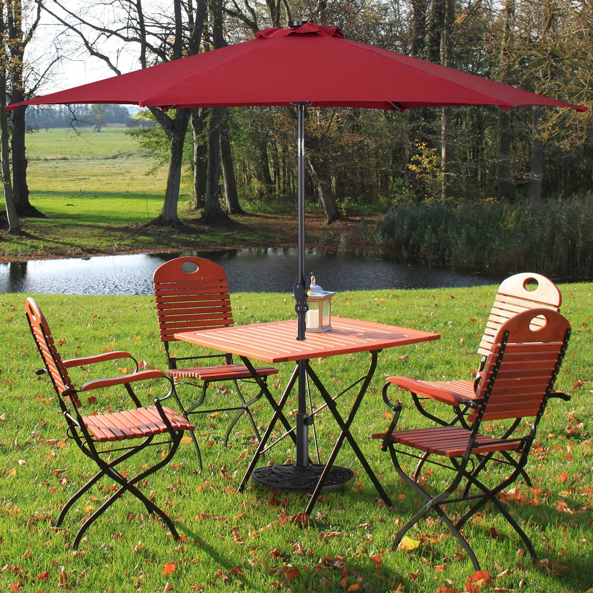 20 Inch Outdoor Patio Half Round Umbrella Base Kids Crystal