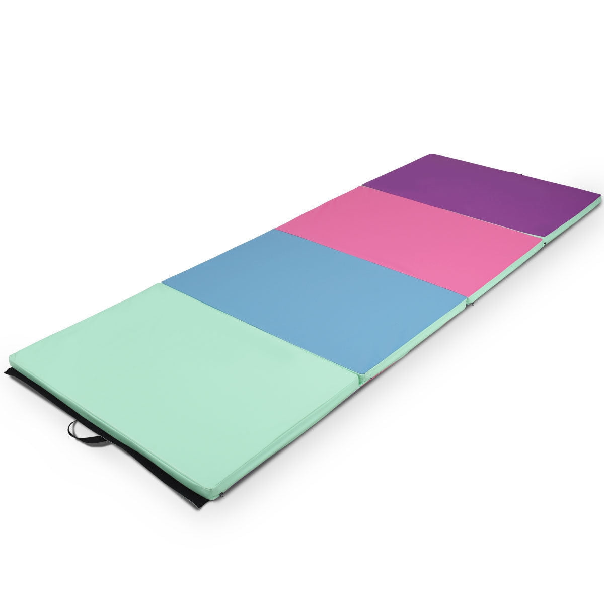 4 Feet x 10 Feet Thick Folding Panel Gymnastics Mat-Multiolor Kids Crystal