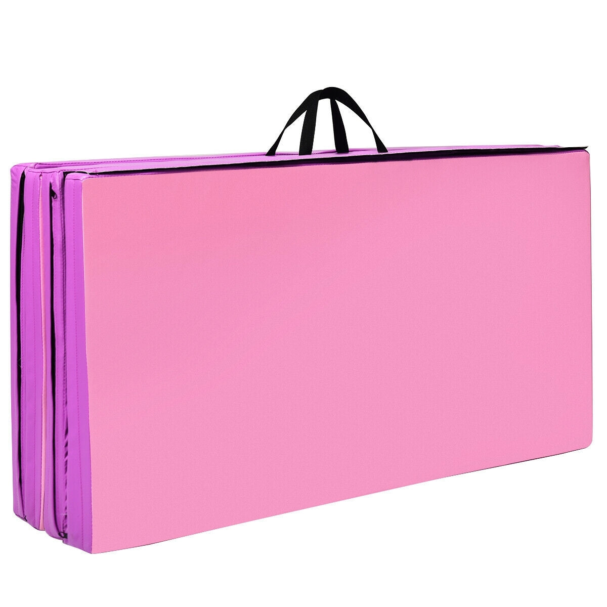 4 Feet x 10 Feet Thick Folding Panel Gymnastics Mat-Pink & Purple Kids Crystal