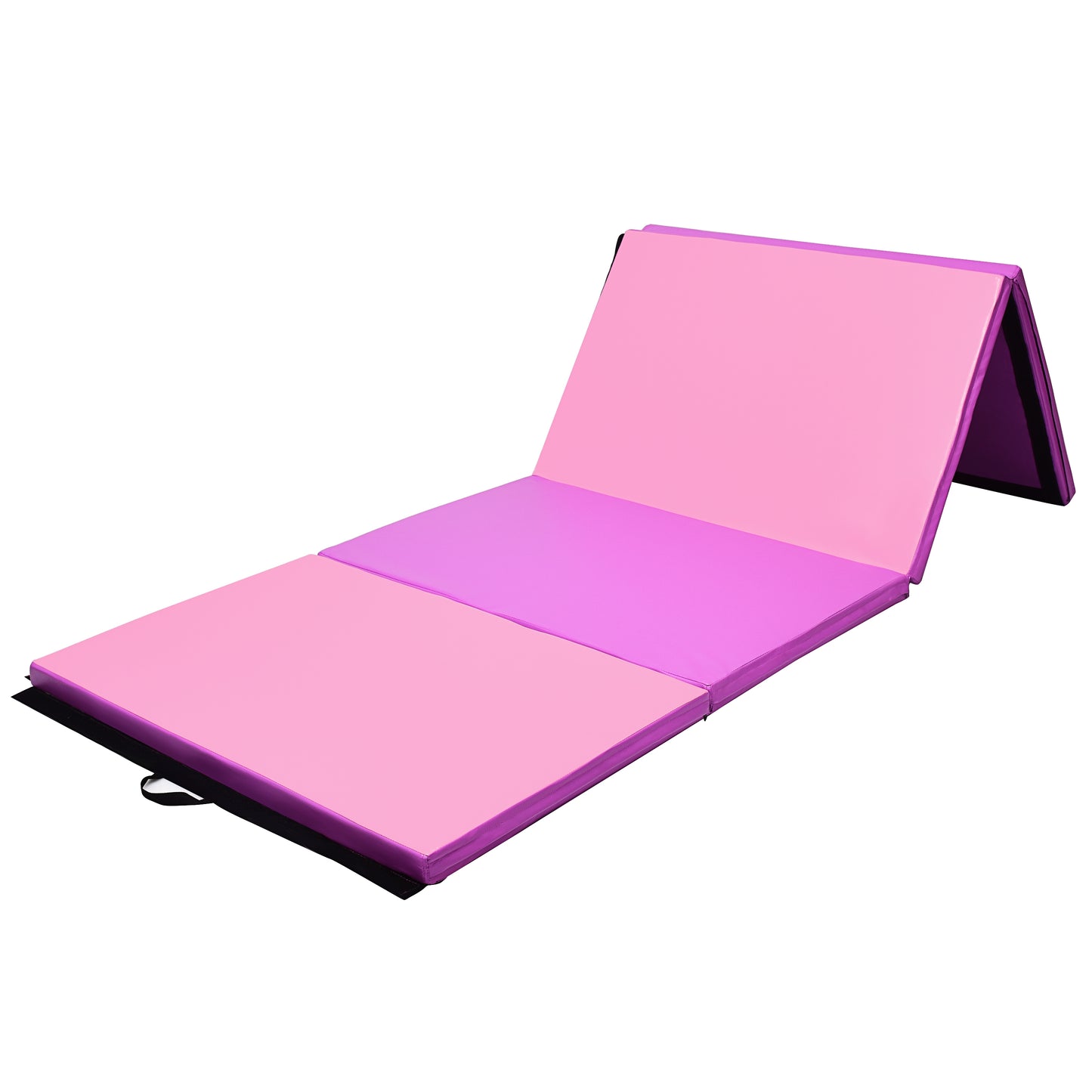 4 Feet x 10 Feet Thick Folding Panel Gymnastics Mat-Pink & Purple Kids Crystal