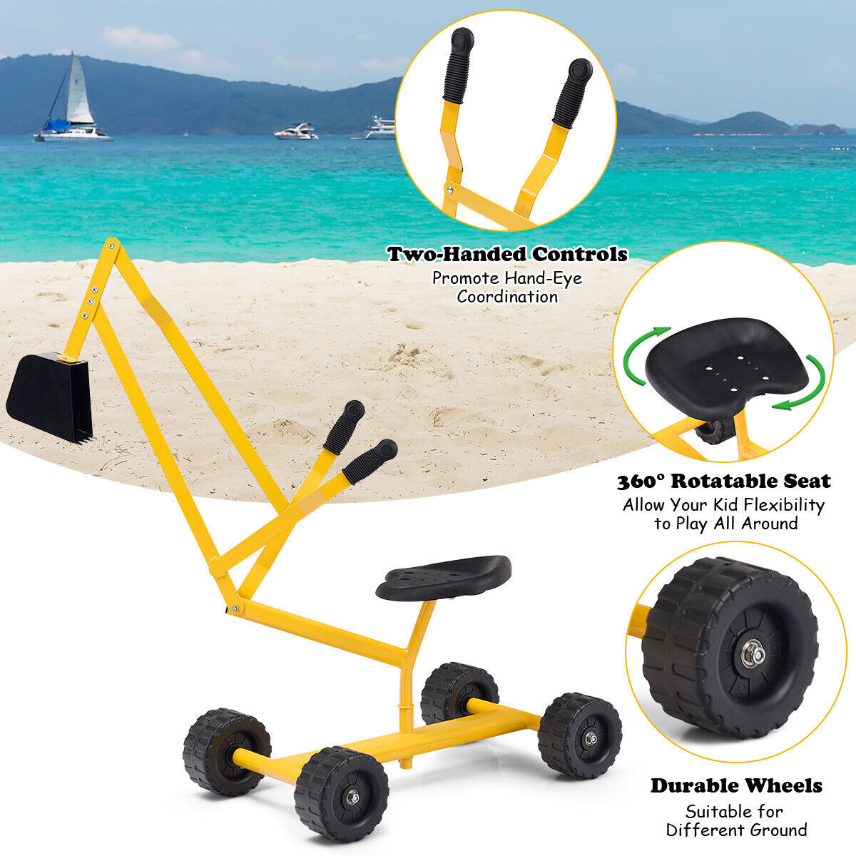 Heavy Duty Kid Ride-on Sand Digger Excavator Kids Crystal
