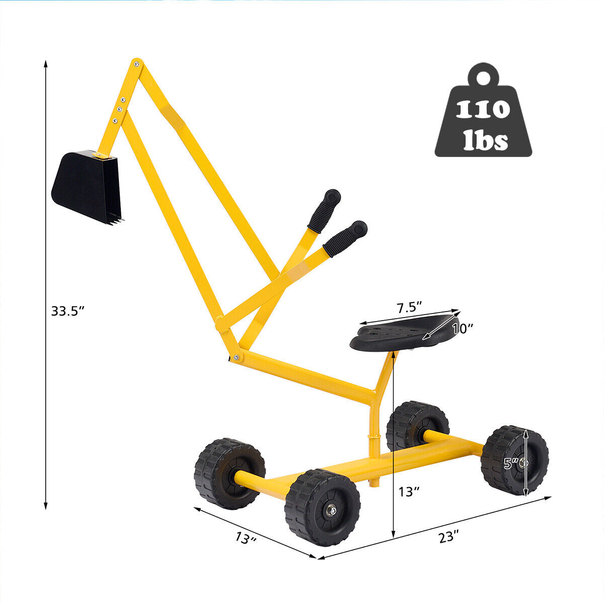 Heavy Duty Kid Ride-on Sand Digger Excavator Kids Crystal