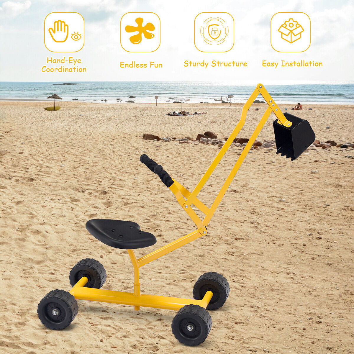 Heavy Duty Kid Ride-on Sand Digger Excavator Kids Crystal