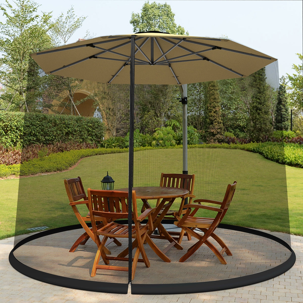 9 -10 Feet Outdoor Umbrella Table Screen Mosquito Bug Insect Net Kids Crystal
