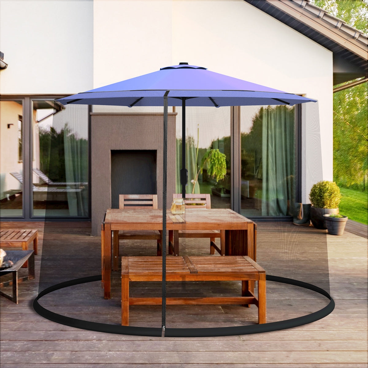 9 -10 Feet Outdoor Umbrella Table Screen Mosquito Bug Insect Net Kids Crystal