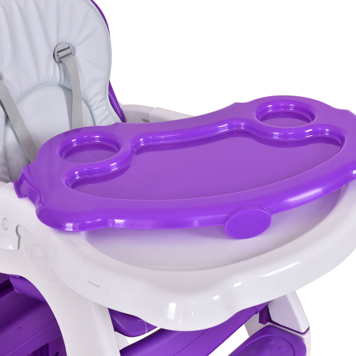 3 in 1 Convertible Play Table Seat Baby High Chair-Purple Kids Crystal