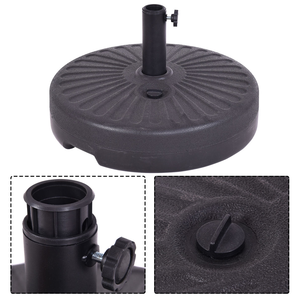 20 Inch Round 23L Water Filled Umbrella Base Kids Crystal