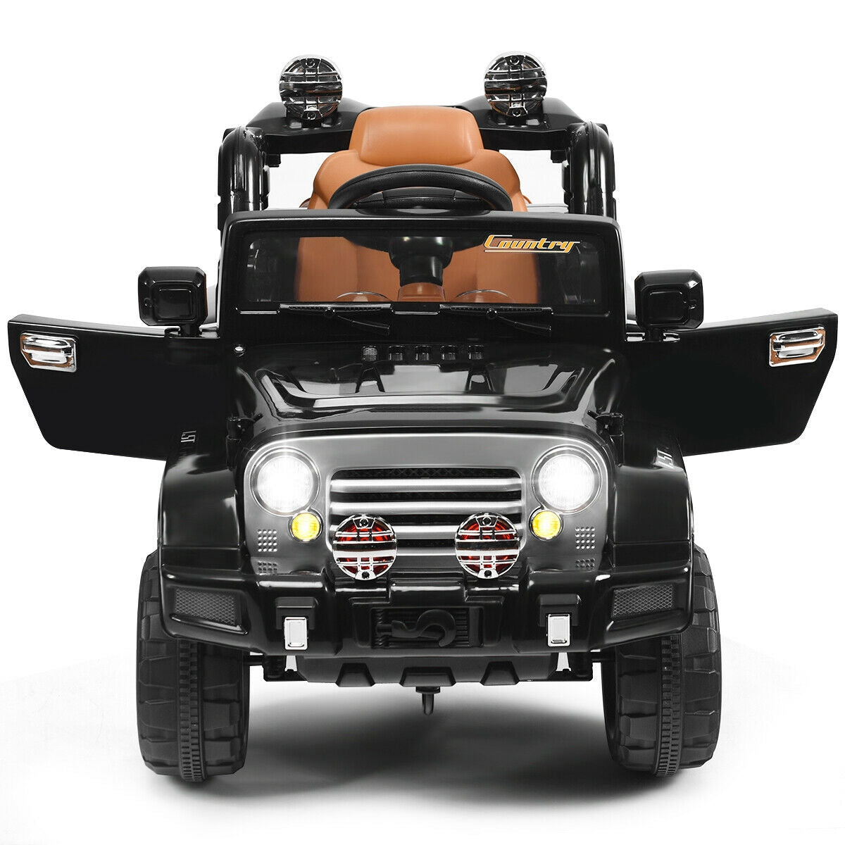 12 V Kids Ride on Truck with MP3 + LED Lights-Black
