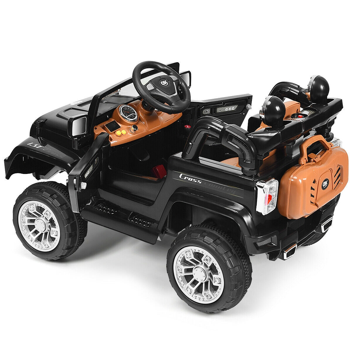 12 V Kids Ride on Truck with MP3 + LED Lights-Black