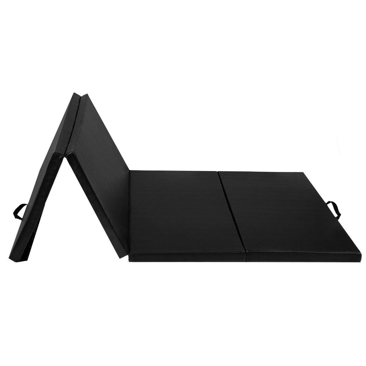 4 Feet x 10 Feet Thick Folding Panel Gymnastics Mat-Black Kids Crystal