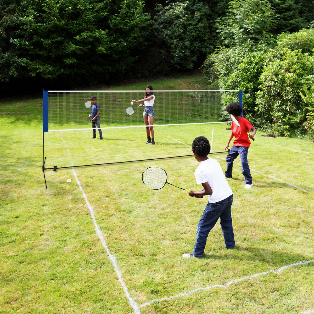 Portable 10 Inch x 5 Inch Badminton Beach Tennis Training Net