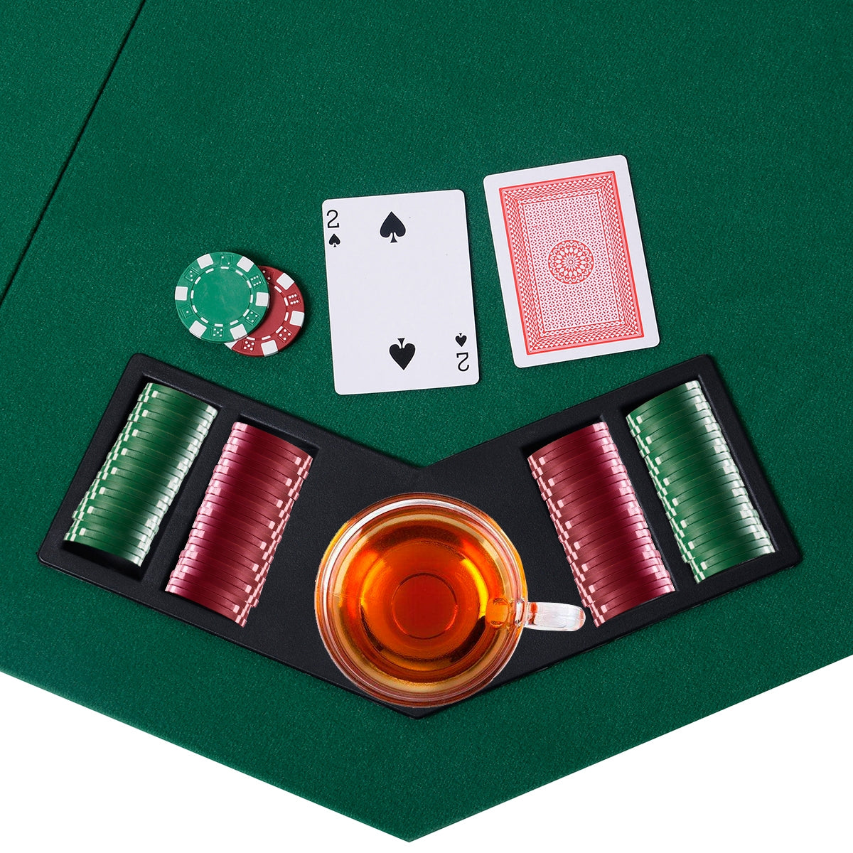 48 Inch 8 Players Octagon Fourfold Poker Table Top Kids Crystal
