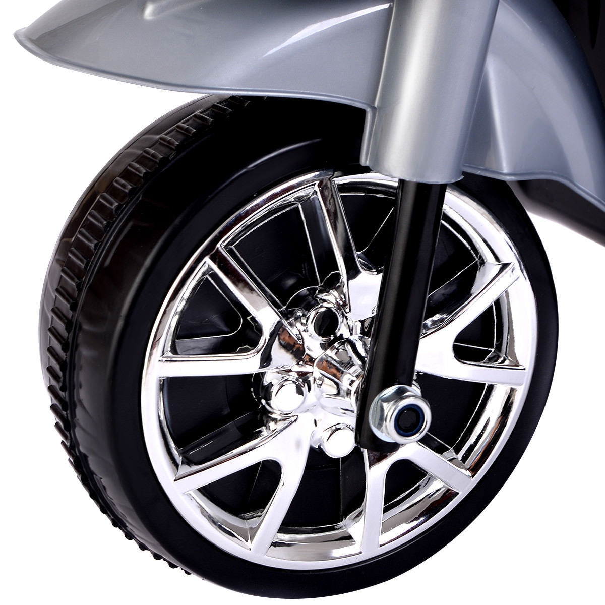 6V Powered 3 Wheels Kids Electric Ride-on Toy Motorcycle-Gray Kids Crystal