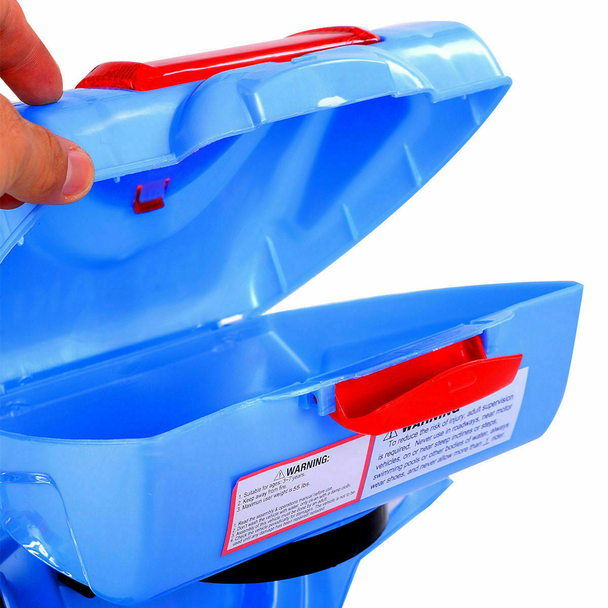 6V Powered 3 Wheels Kids Electric Ride-on Toy Motorcycle-Blue Kids Crystal