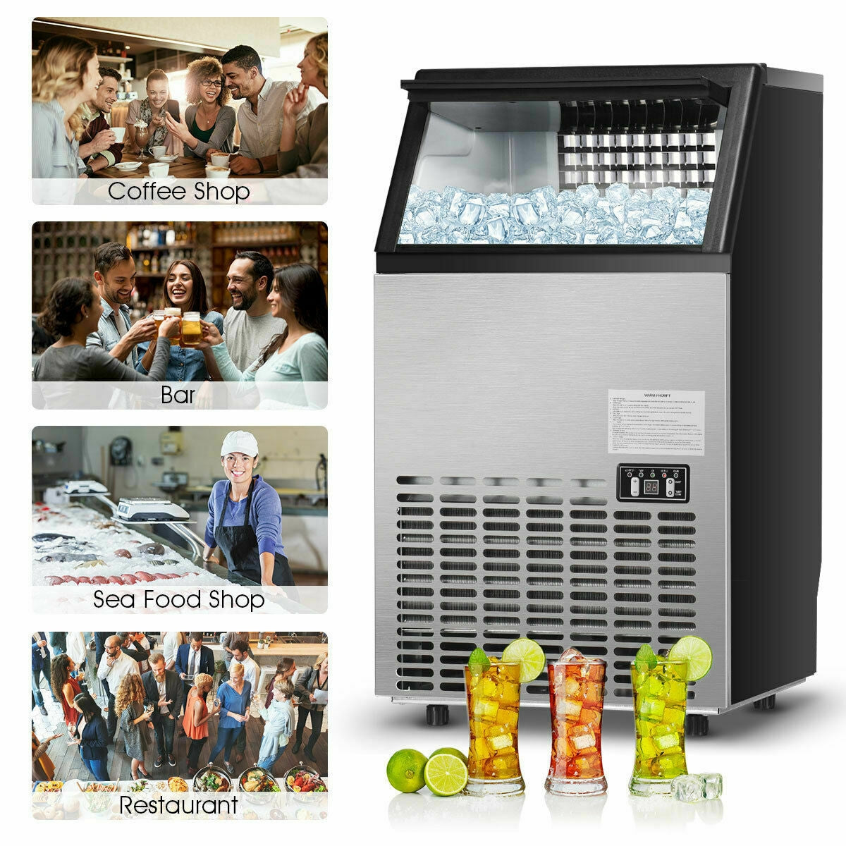 Portable Built-In Stainless Steel Commercial Ice Maker Kids Crystal