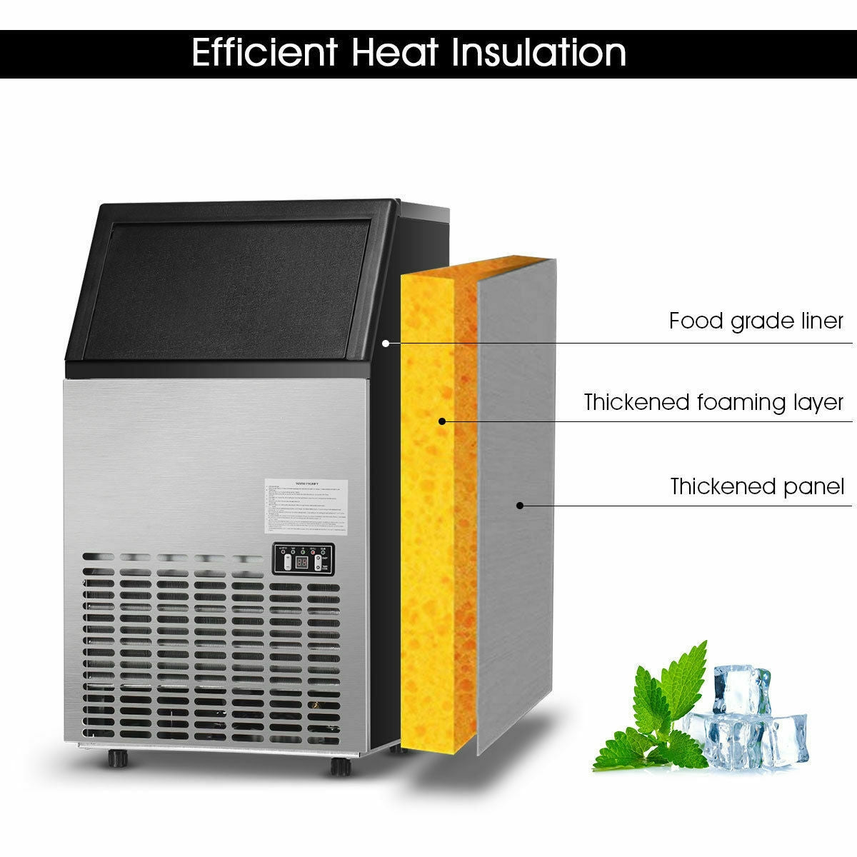 Portable Built-In Stainless Steel Commercial Ice Maker Kids Crystal