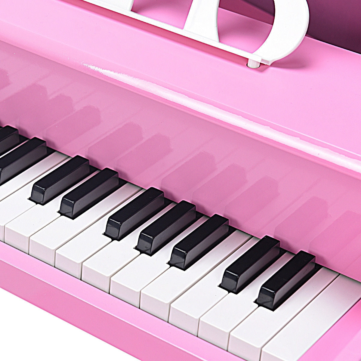 Musical Instrument Toy 30-Key Children Mini Grand Piano with Bench-Pink Kids Crystal