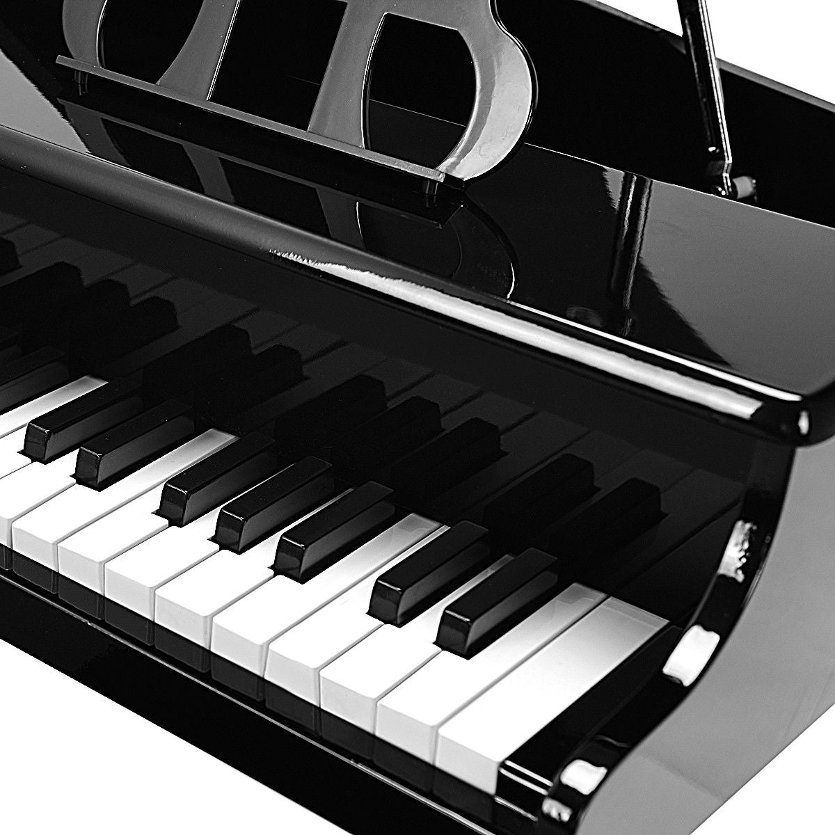 Musical Instrument Toy 30-Key Children Mini Grand Piano with Bench-Black Kids Crystal