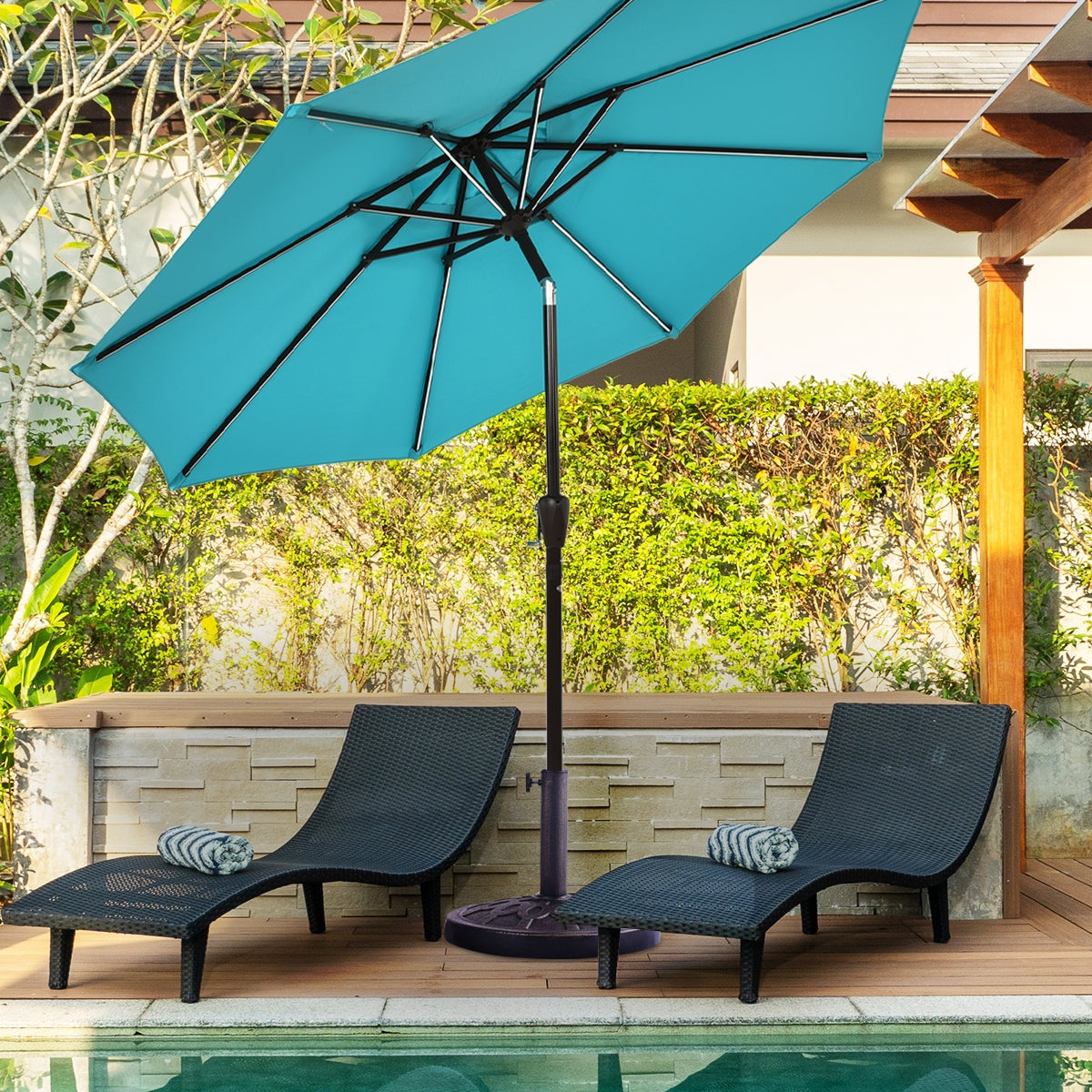 30lbs 18 Inch Heavy Duty Outdoor Patio Market Umbrella Base Kids Crystal