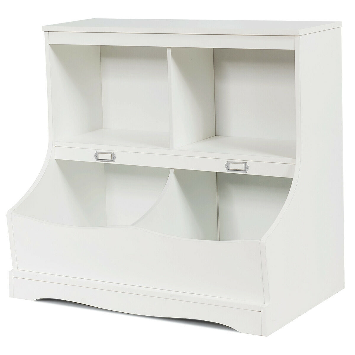 3-Tier Kids Bookcase Storage Organizer-White Kids Crystal