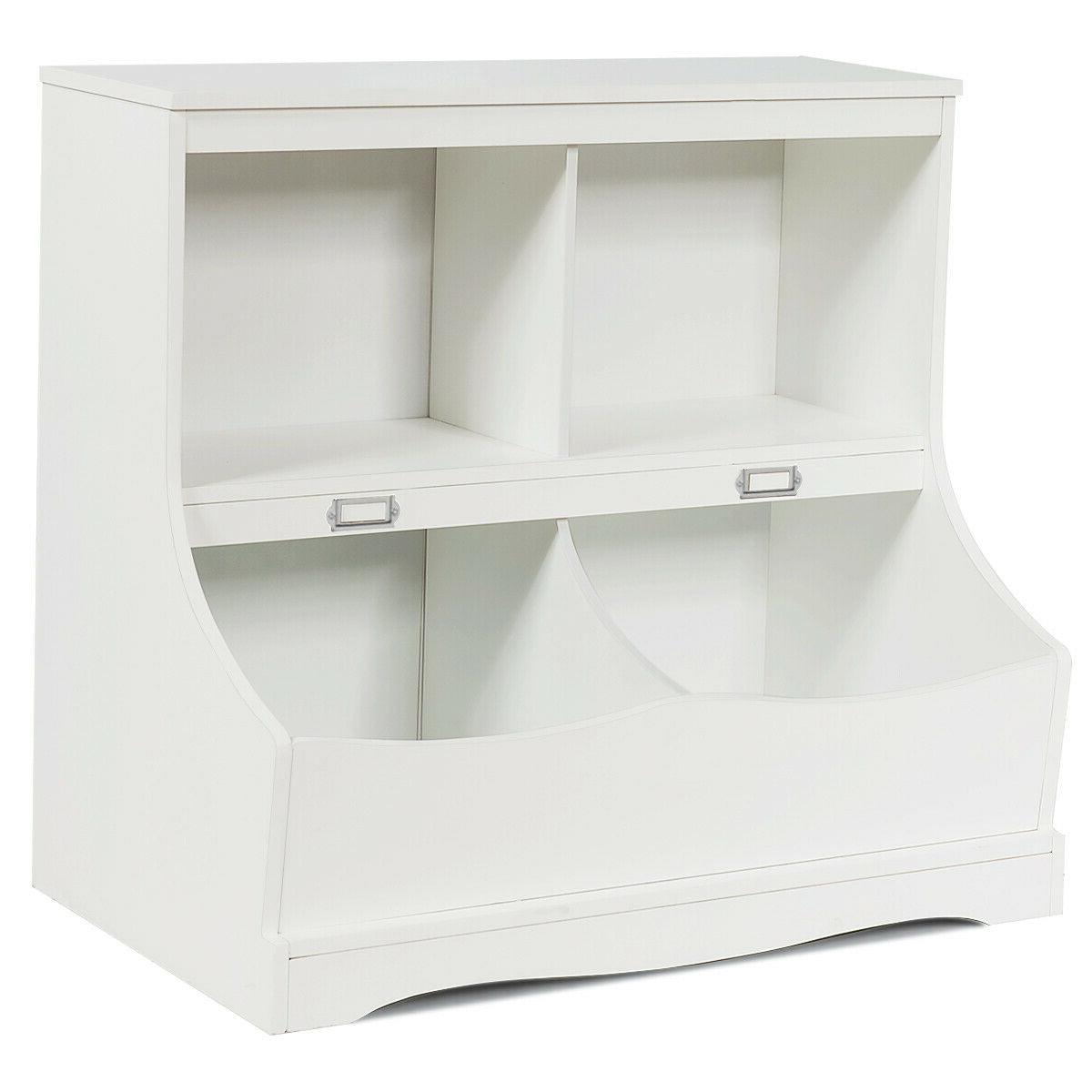 3-Tier Kids Bookcase Storage Organizer-White Kids Crystal