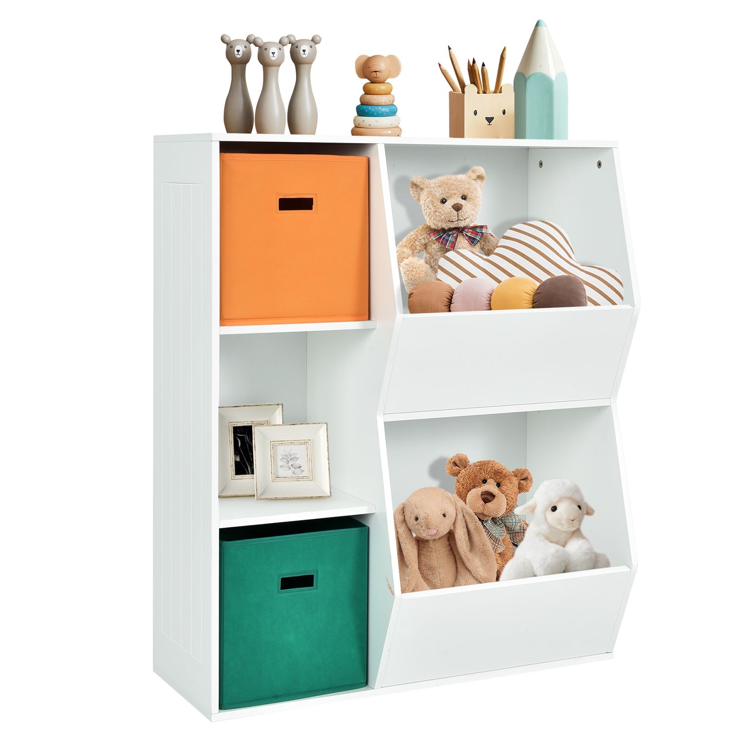 Kids Toy Storage Cabinet Shelf Organizer-Multicolor Kids Crystal