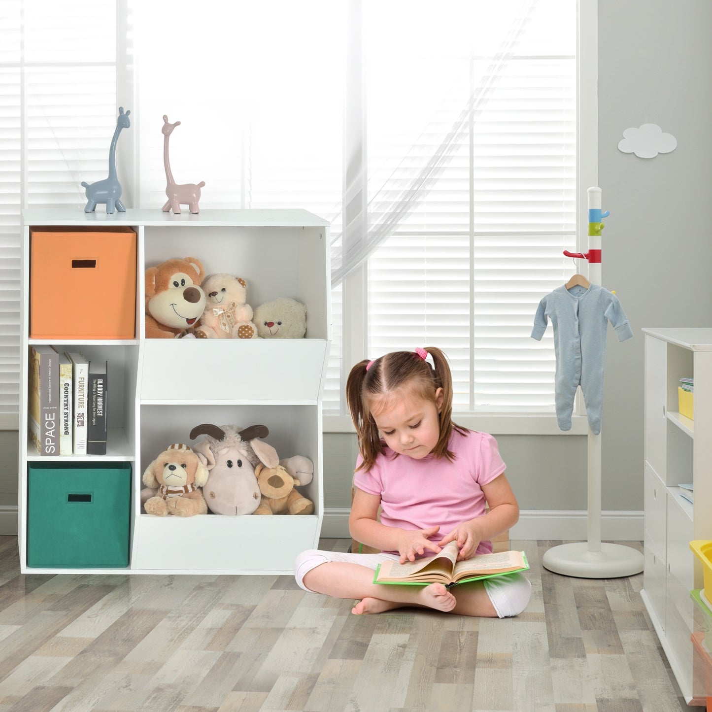 Kids Toy Storage Cabinet Shelf Organizer-Multicolor Kids Crystal