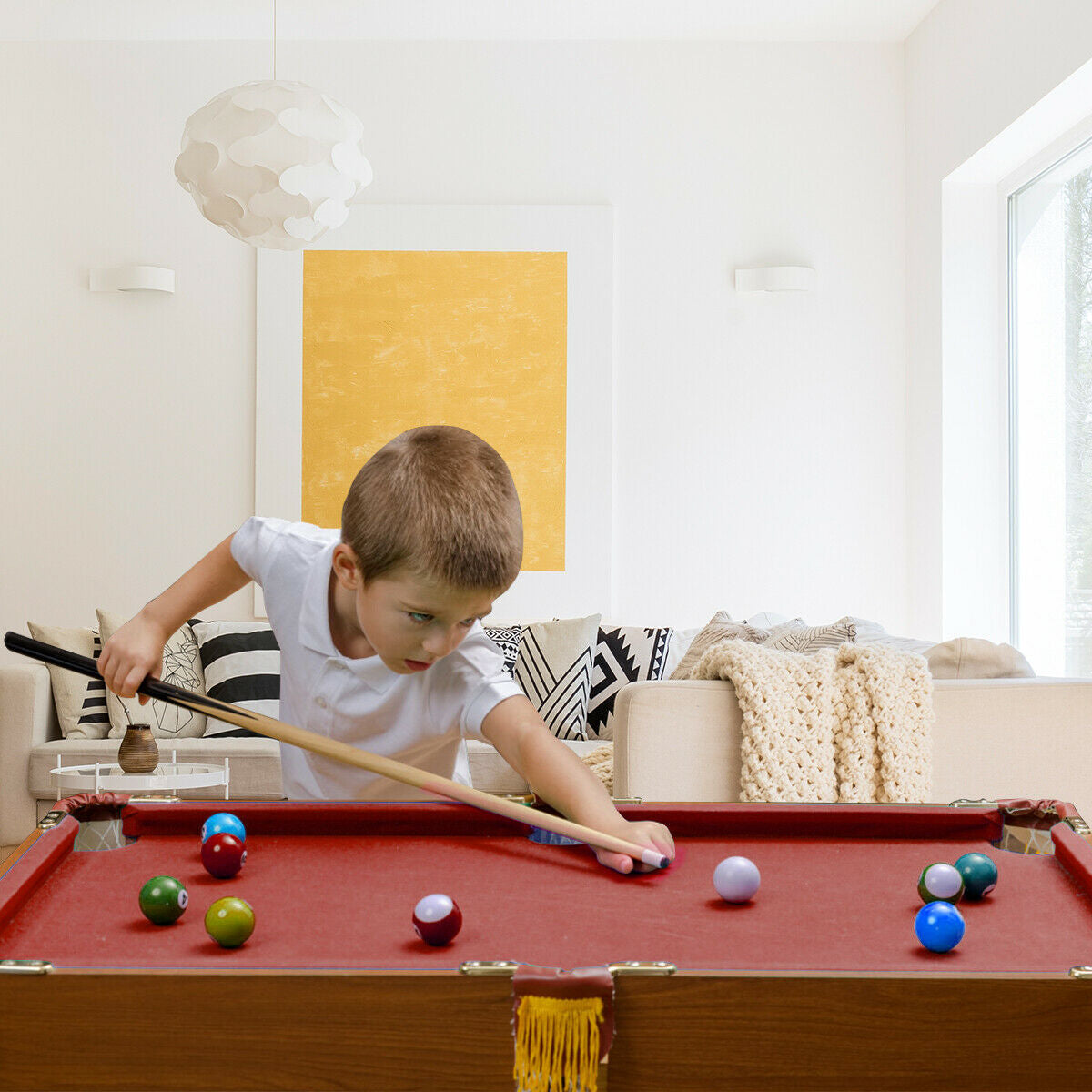 48 Inch Mini Table Top Pool Table Game Billiard Set Kids Crystal