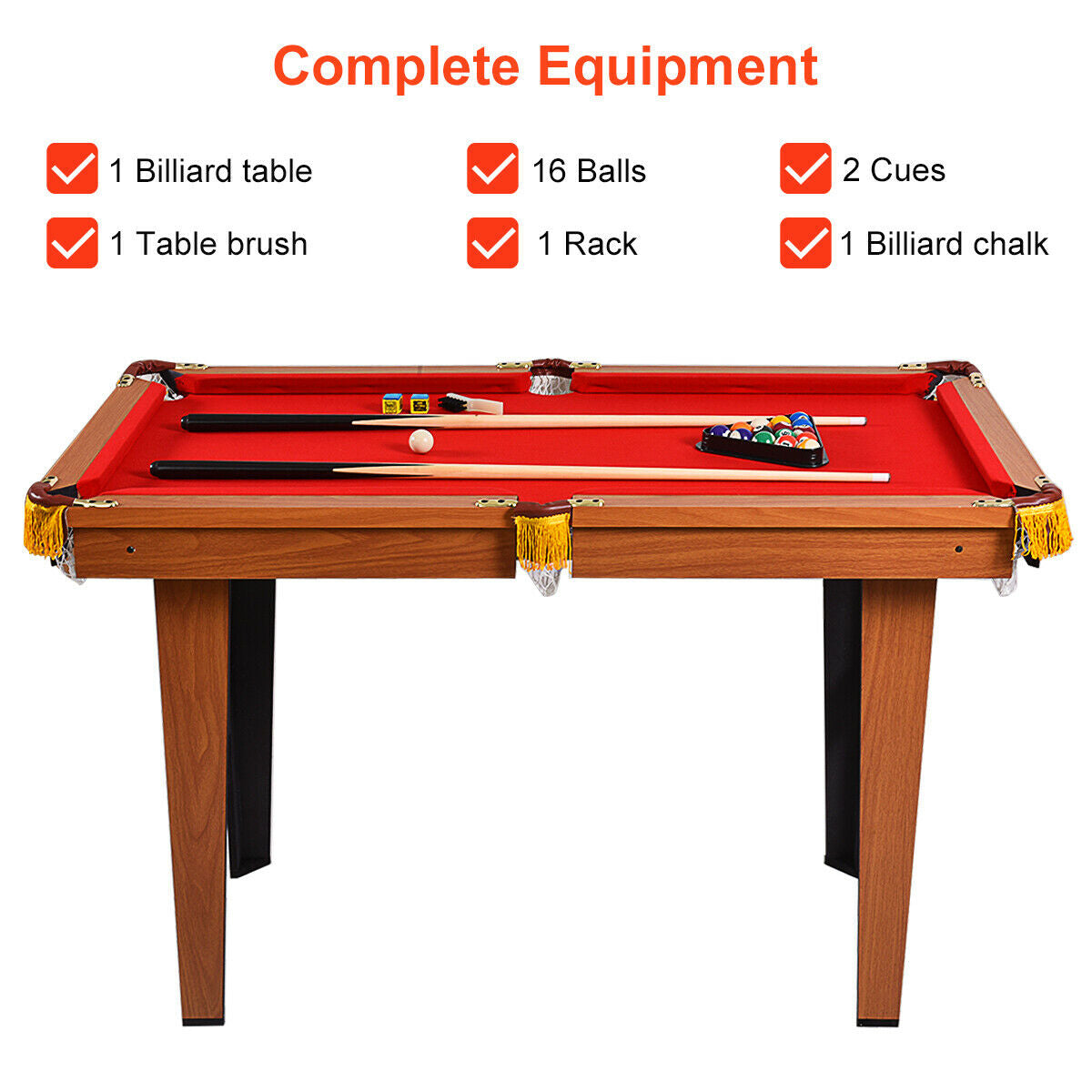 48 Inch Mini Table Top Pool Table Game Billiard Set Kids Crystal
