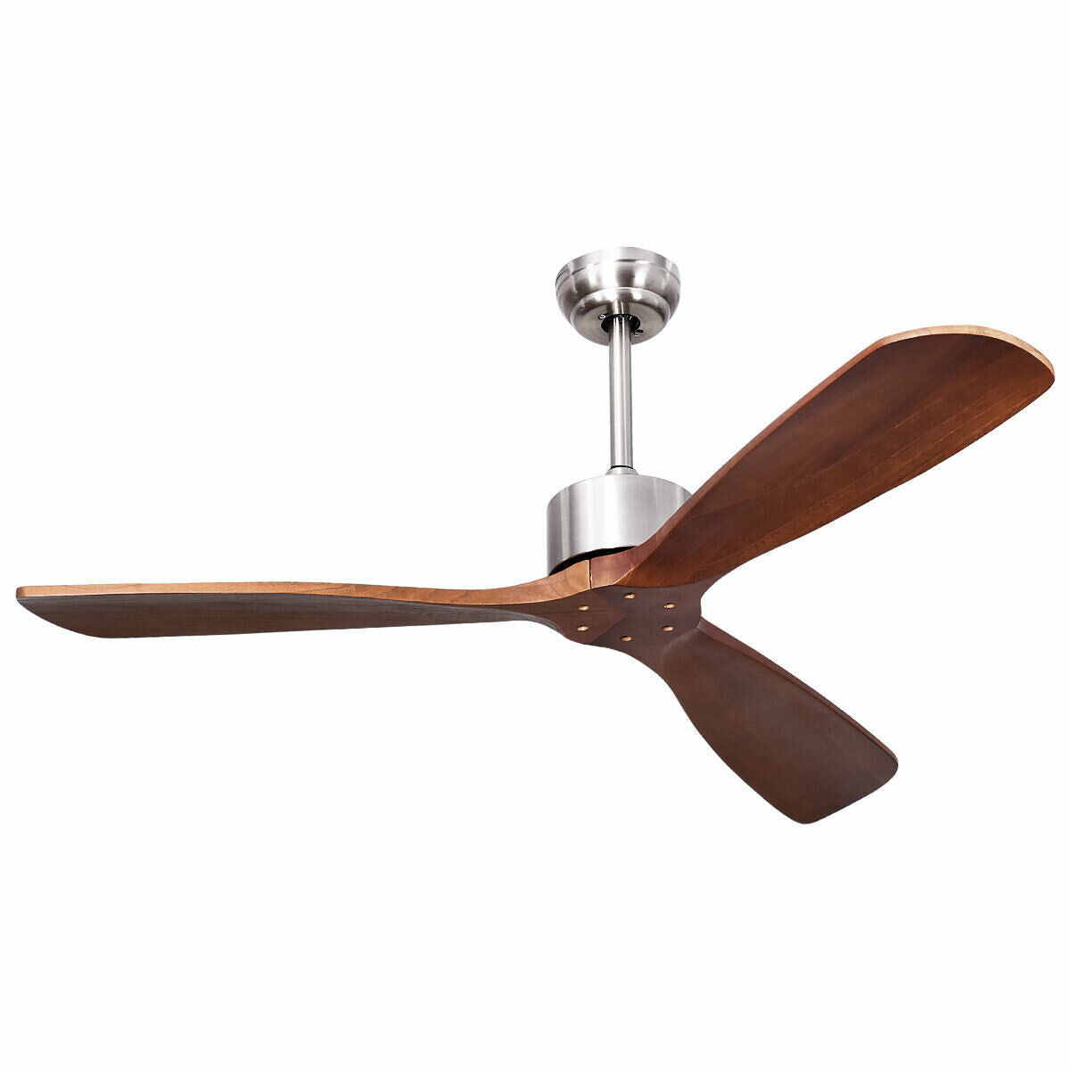52 Inch Modern Brushed Nickel Finish Ceiling Fan with Remote Control Kids Crystal